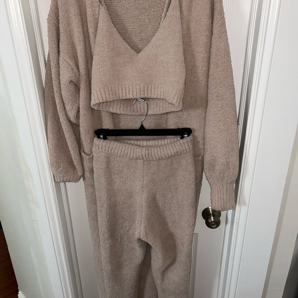 Cozy Tan Knit Lounge Set